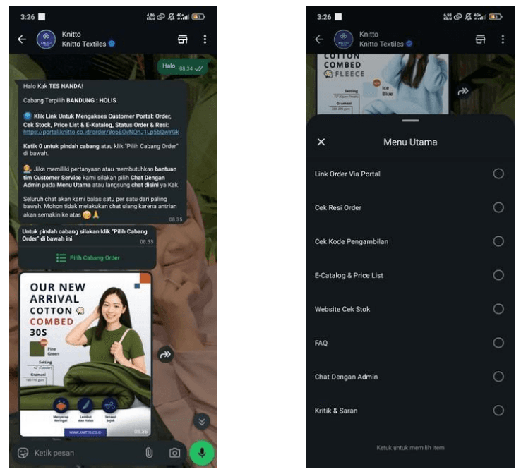 WhatsApp AI Chatbot — Knitto Customer Bot