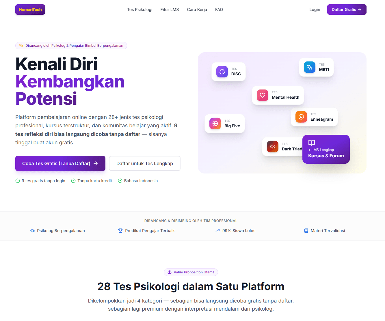HumanTech — Psychology Assessment & LMS